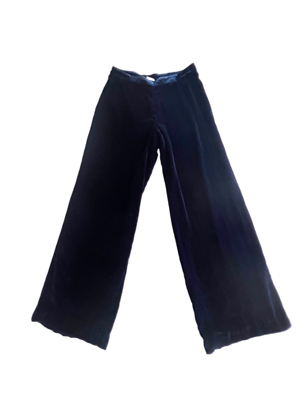 VTG Merona Womens Pants 10 Blue Velvet Silk Blend Wide Leg Y2K Evening Holiday